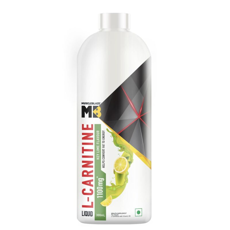 MuscleBlaze Liquid L-Carnitine 1100 mg Lemon Lime, Pack of 300 ml, 20 Servings