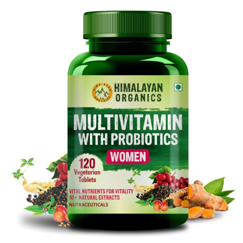 Himalayan Organics Multivitamin With Probiotics Supplement For Women With 60+ Essential Ingredients - 120 Veg Tablets