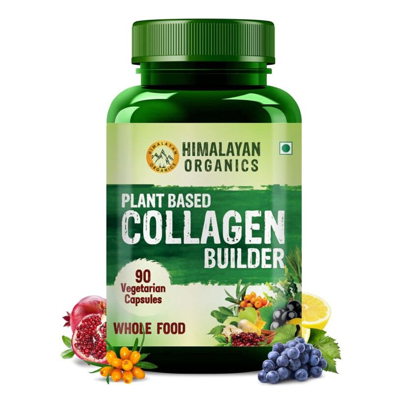 Himalayan Organics Organic Collagen Builder for Hair and Skin With Biotin & Vitamin C (90 Capsules)
