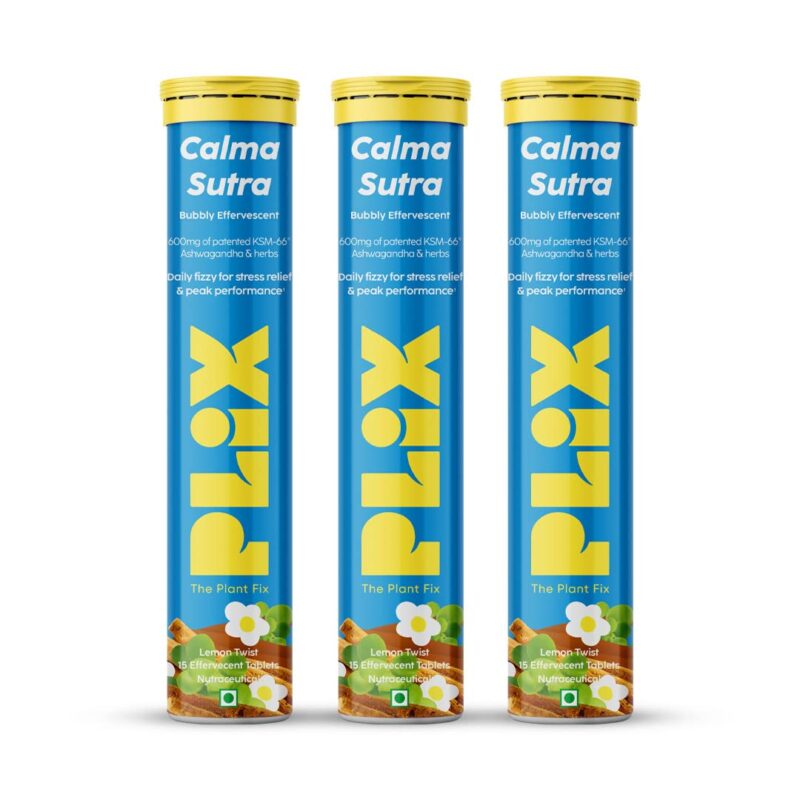 3x PLIX - THE PLANT FIX Ashwagandha KSM-66 Gold Standard with Bhringraj & Brahmi