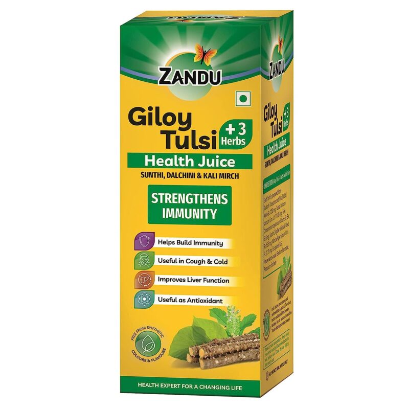 Zandu Giloy Tulsi Health Juice with 3 added Herbs, 1 L