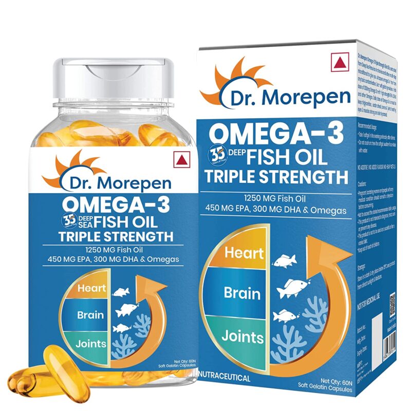 DR. MOREPEN 1250mg Omega 3 Fish Oil, Triple Strength - 900 mg - 60 Softgels
