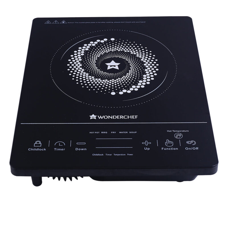 Wonderchef Renewed Easy Cook Hot Plate Infrared Cooktop with Feather Touch Control & Child Lock Feature | 2000 Watt Induction Cooktop | Crystal Glass Top Surface | LED Digital Panel | Smart Touch Buttons - Image 8