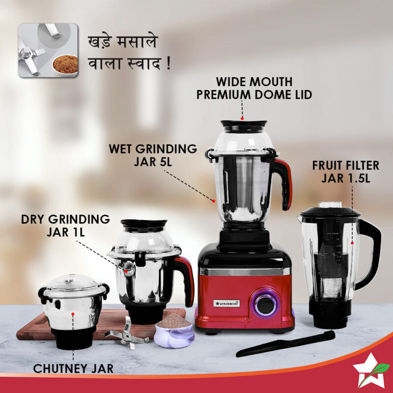 Sumo Rust DLX Mixer Grinder with 4 Stainless Steel Jars, 1000 W in Rust - Image 2