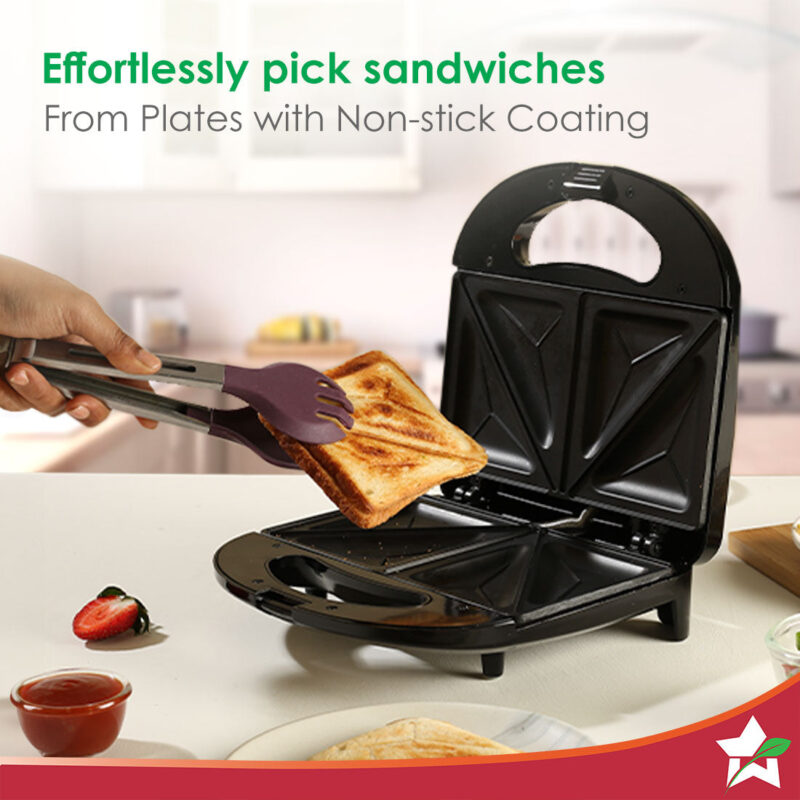 Ultima Sandwich Maker | 800 Watt | LED Indicator Lights | Non-Stick Coated Plates | Locking Latch | Energy Efficient | Dual-Sided Cooking Plates | Auto Thermostat Feature | Anti-Slip Base | Easy to Clean | 2 Years Warranty - Image 2
