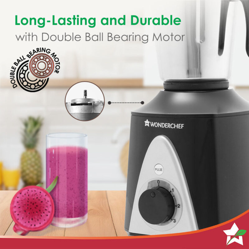 Hush BLDC Mixer Grinder | 3 Jars for Blending, Dry Grinding, Chutney Grinding | Low Friction | Low Noise | Conserves Power | Grind Masalas, Nuts, Coconut to Fruits/Vegetables | RPM 18,000 - Image 3