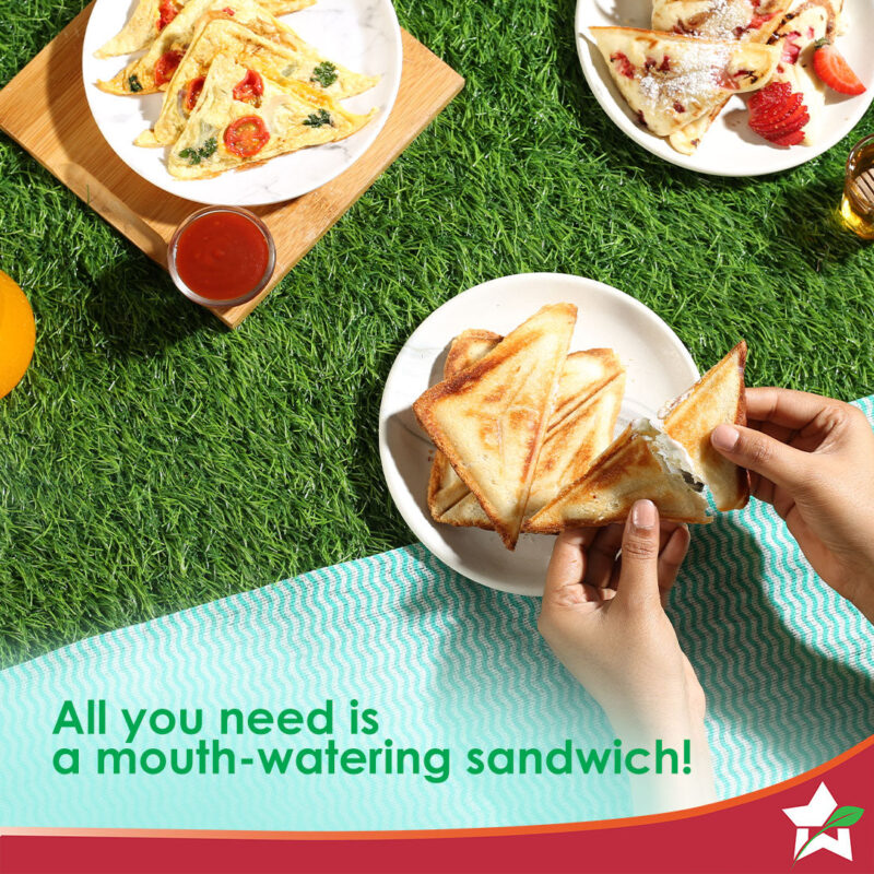 Ultima Sandwich Maker | 800 Watt | LED Indicator Lights | Non-Stick Coated Plates | Locking Latch | Energy Efficient | Dual-Sided Cooking Plates | Auto Thermostat Feature | Anti-Slip Base | Easy to Clean | 2 Years Warranty - Image 6