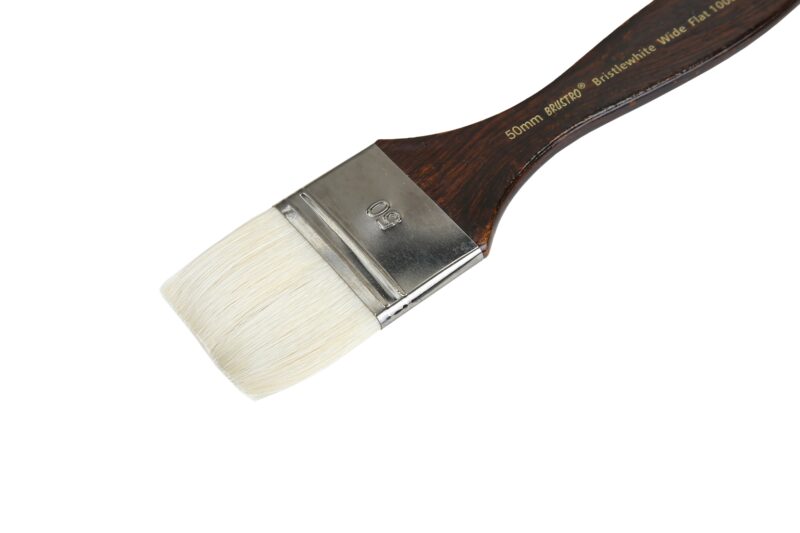 Brustro Artists Bristlewhite Flat Brush Series 1008 - Wide Brush, Size - 50mm (for Oil & Acrylic) - Image 2