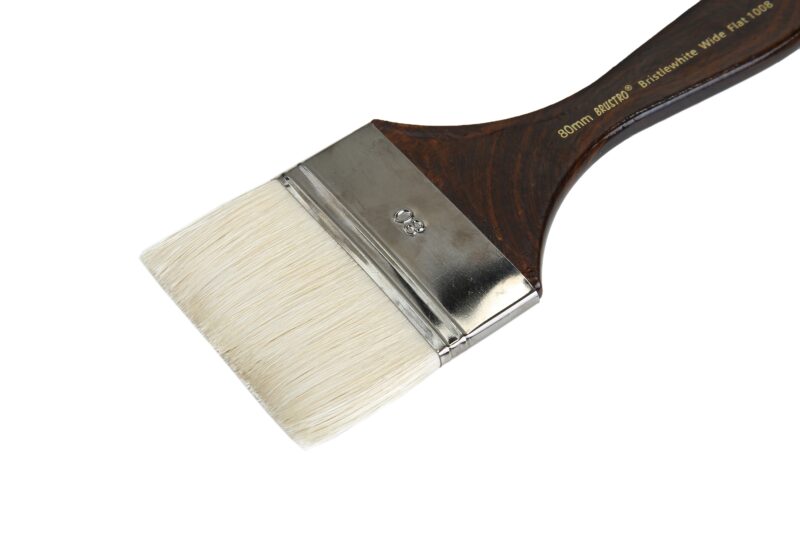 Brustro Artists Bristlewhite Flat Brush Series 1008 - Wide Brush, Size - 80mm (for Oil & Acrylic) - Image 2