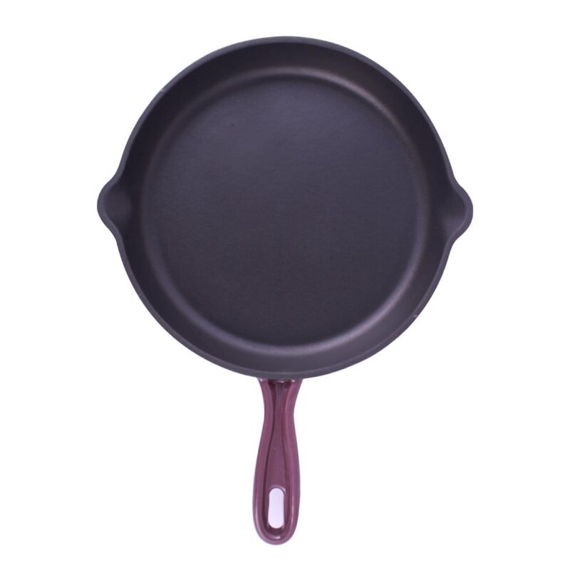 Ferro Cast-iron 26 cm Frying Pan, Corrosion-Resistant Coating, Compatible on Induction, 1.6 L, 5 Years Warranty, Purple - Image 6