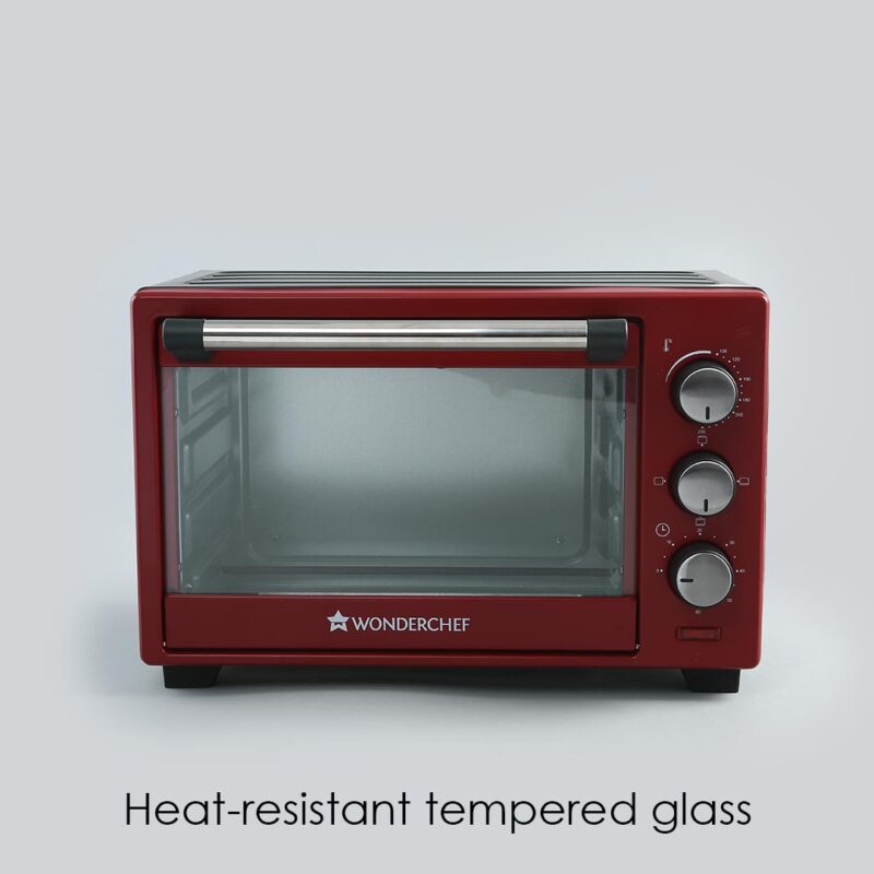 Wonderchef Renewed Oven Toaster Griller (OTG) Crimson Edge - 19 Litres | Auto-shut Off | Heat-resistant Tempered Glass | Multi-stage Heat Selection | 1280W | Red - Image 10