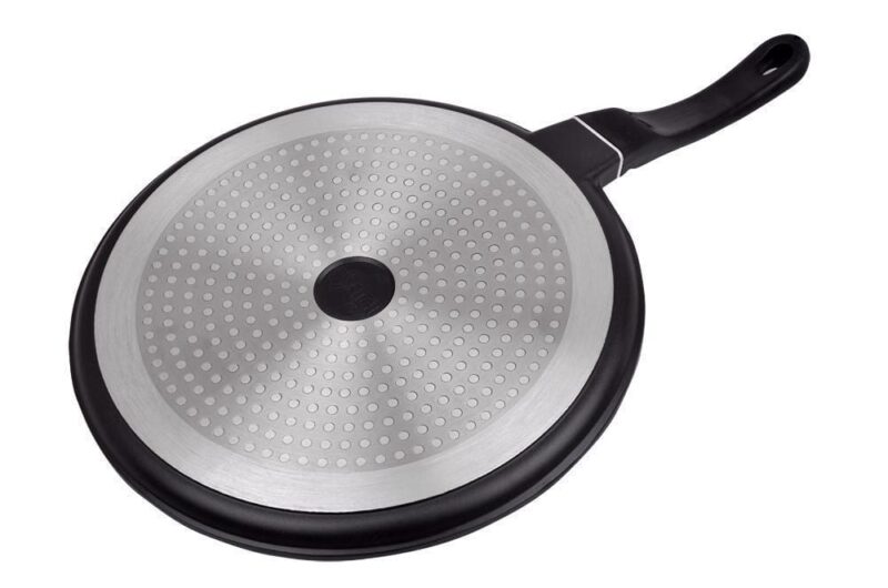 Inducta Die-Cast Aluminium Non-stick Dosa Tawa | 3.8 mm Extra Thick Base | 28cm Non Stick Tawa | Ideal for Roti/Paratha/Dosa | Induction Friendly | Soft Touch Bakelite Handle | 2 Year Warranty | Black - Image 2