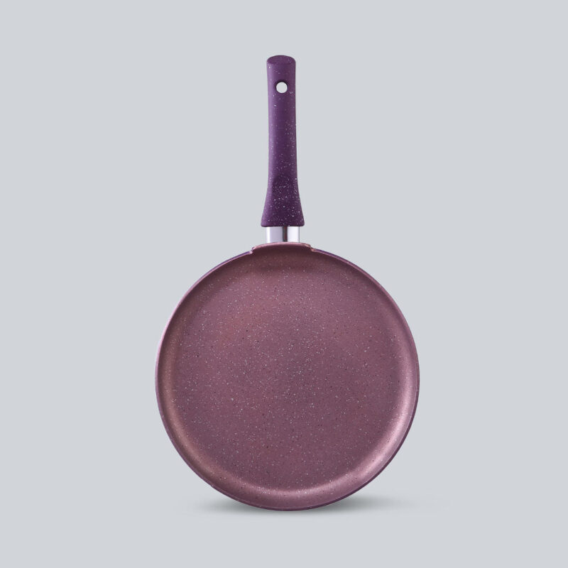 Granite Non-stick Cookware Set, 4Pc (Frying Pan With Lid, Wok, Dosa Tawa), Induction Bottom, Soft-Touch Handles, Pure Grade Aluminium, PFOA, 3.5mm, 2 Years Warranty, Purple - Image 11