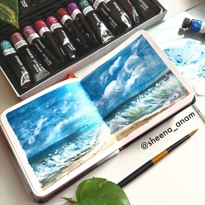 Brustro Artists' Metallic Acrylic Set of 24x12ml tubes - Image 3