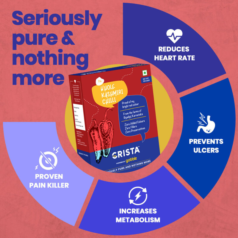 CRISTA Whole Kashmiri Chilli 100 gms - Image 3
