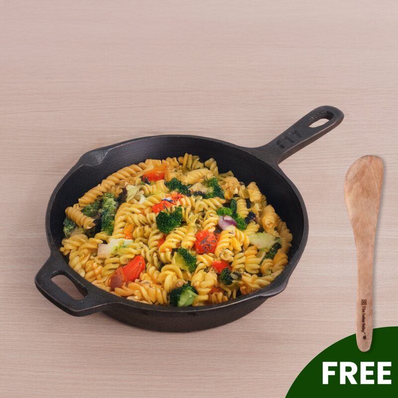 Super Smooth Cast Iron Frypan+ Free ₹110 Spatula, Pre-seasoned, Nonstick, 100% Pure,Toxin-free, 25.4cm, 1.7L, 2.4kg - Image 12
