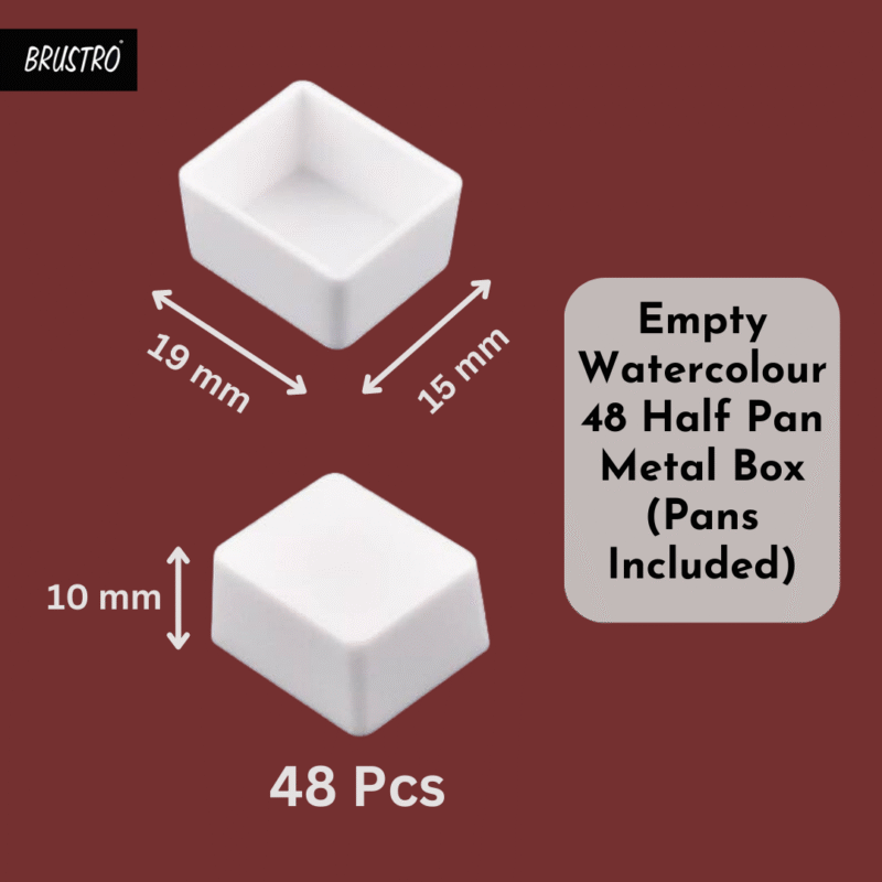 Brustro Empty Watercolour 48 Half Pan Metal Box (Pans Included) - Image 2