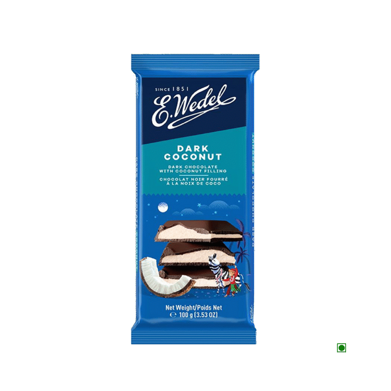 5x Wedel Dark Chocolate With Coconut Filling Bar 100g each - Pack of 5