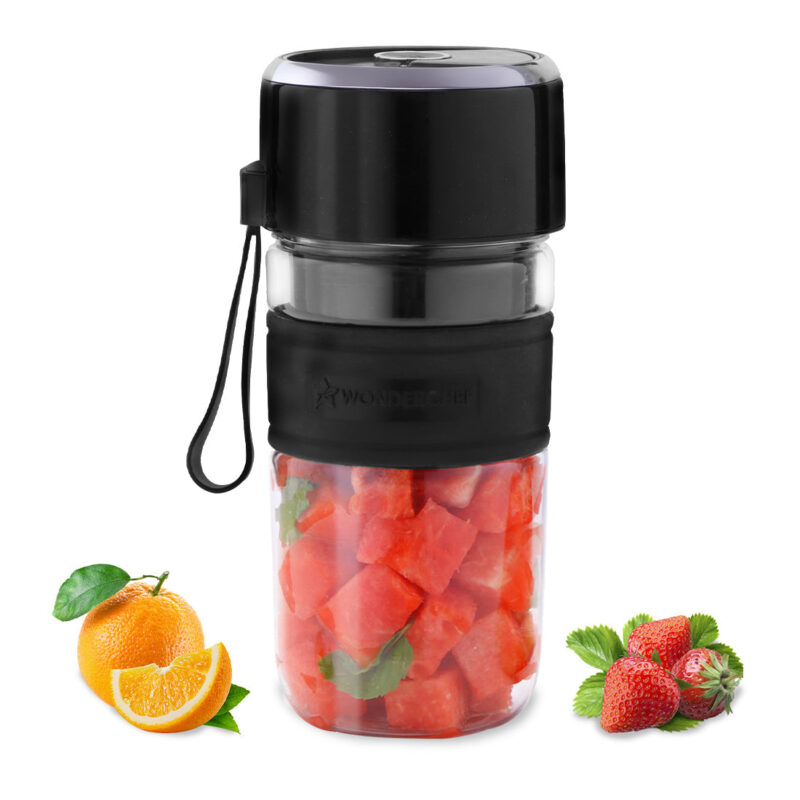 Nutri-cup Zip Portable Blender | 350ml | Blend & Sip with Flip Top Sipper Lid | For Smoothies, Juices, Shakes, Coffee | 2000 mAh Battery | 20 Blending Cycles in One Charge | Type C Charging | Black - Image 7