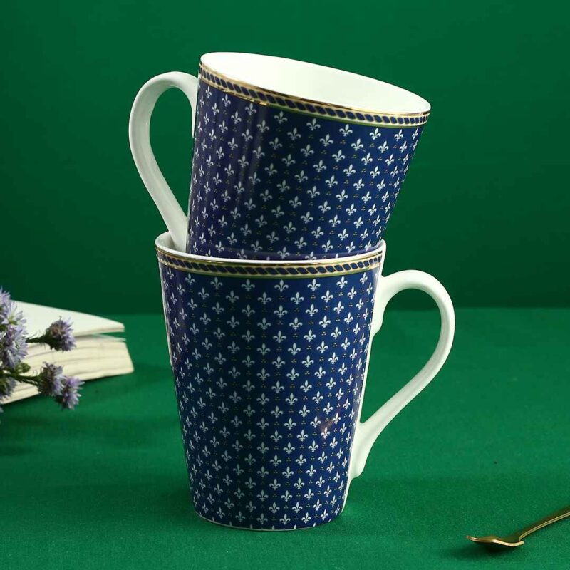 Sicilia Fine Bone China Coffee Mug - Royal Blue - Set of 2 Pcs - Image 8