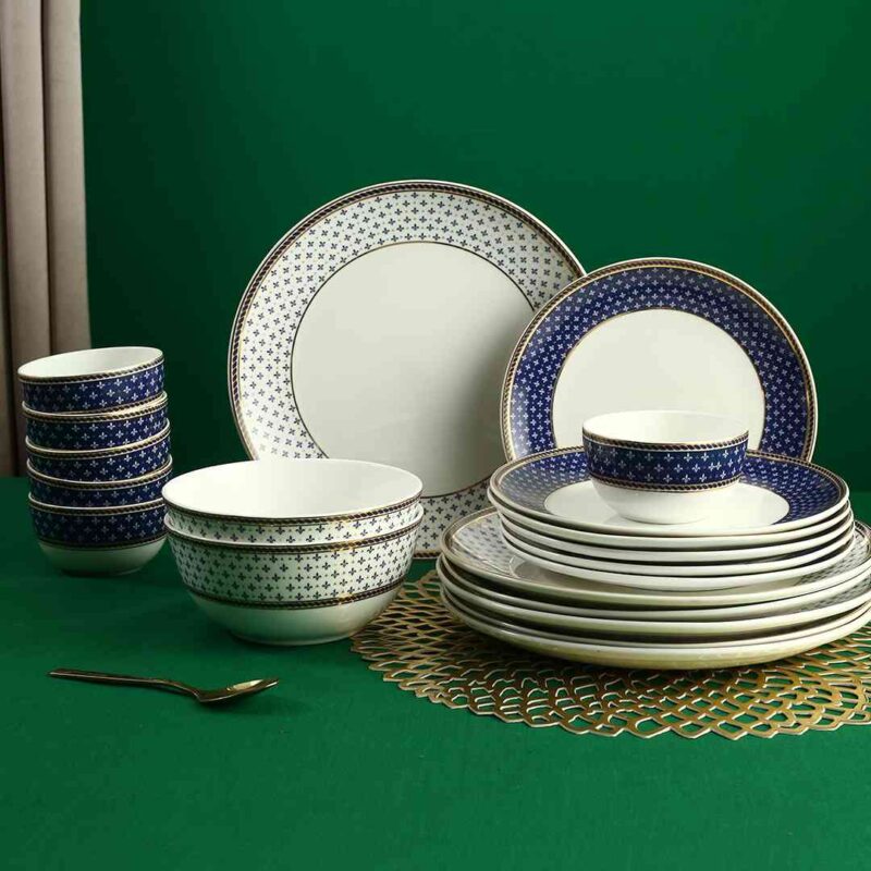 Sicilia Fine Bone China Dinner Set - Royal Blue - 20 Pcs Set - Image 11