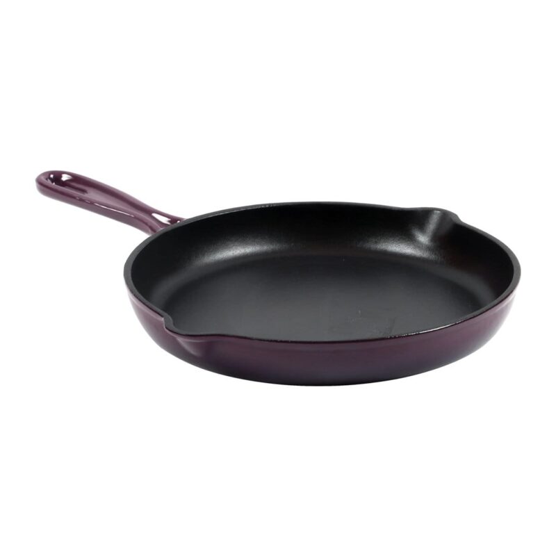 Ferro Cast-iron 26 cm Frying Pan, Corrosion-Resistant Coating, Compatible on Induction, 1.6 L, 5 Years Warranty, Purple