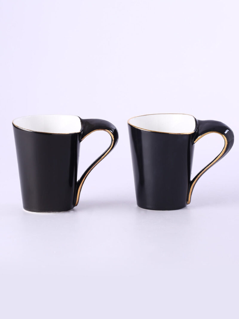 Sicilia Solid Black Mugs 190 ml Set of 2 - Image 2