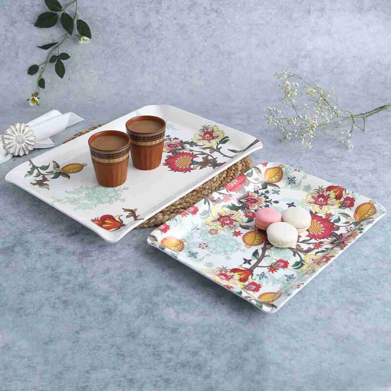 Venice Rectangular Tray - Red (Set of 2) - Image 4