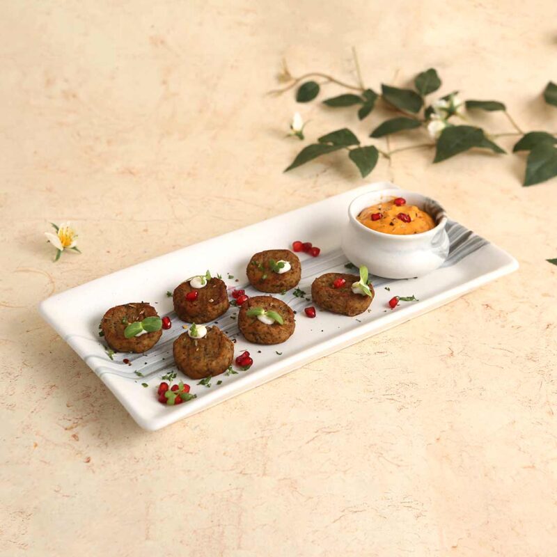 Teramo Stoneware Rectangular Platter 12" x 6" - Marble White - Image 5