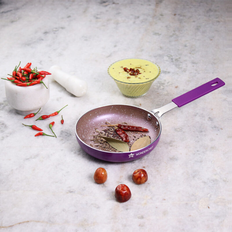 Wonderchef Renewed Royal Velvet Non-stick 14cm Fry Pan | Soft Touch Handle | Virgin Grade Aluminium | 3mm Thick | PFOA/Heavy Metals Free - Image 7