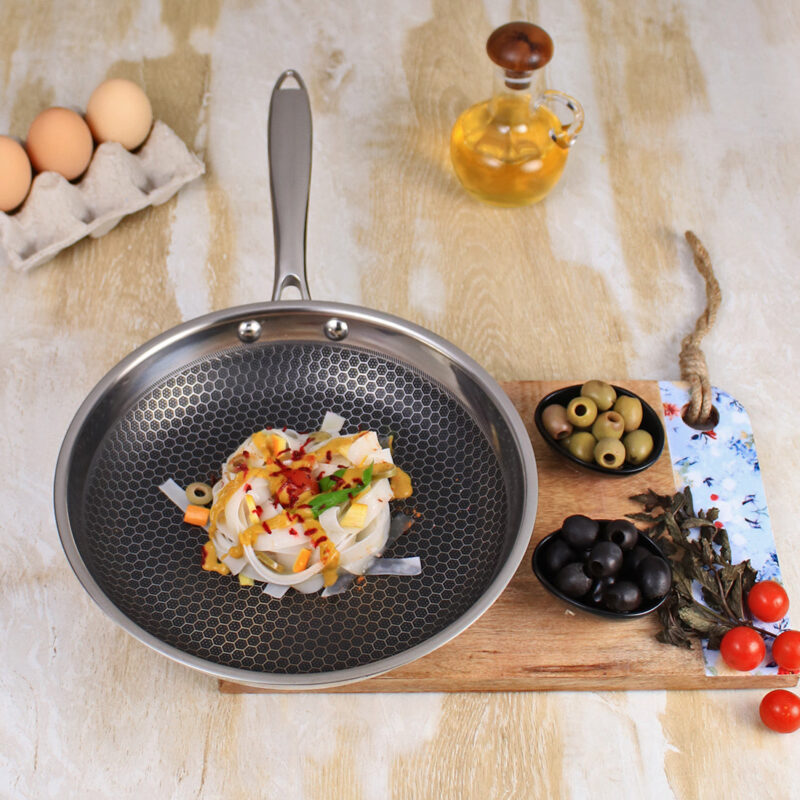 Stanton Nonstick Coated Tri-Ply Stainless Steel | 24 cm Frying Pan | 1.2 L | 2.5 mm Thickness | Silver - Image 5