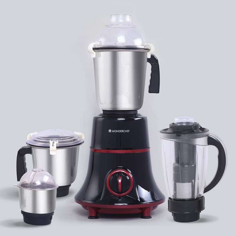 Wonderchef Renewed Glory Mixer Grinder | 750W | 4 Stainless Steel Jars and Anti-rust Stainless Steel Blades | Ergonomic Handles - Image 16