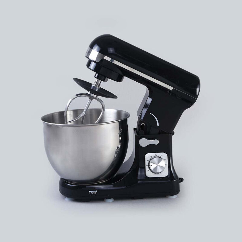 Crimson Edge Die-Cast Metal Kitchen Stand Mixer and Beater with 6 Speed Settings | 1000W Powerful Copper Motor | 5L SS Bowl | Whisking Cone, Mixing Beater, Dough Hook Attachments & Splash Guard | Home Cooks & Professional Bakers | 3 Year Warranty | Black - Image 11