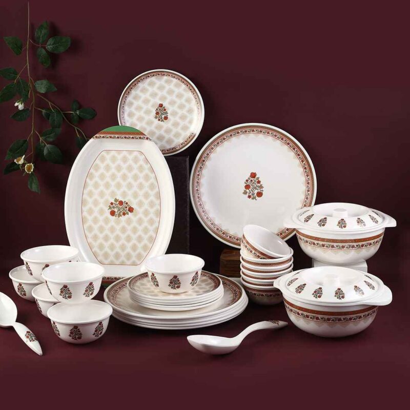 Venice Royal Red Dinner Set of 31 Pcs | 100% Food Grade Melamine | Elegant | Break & Stain Resistant | Designer Dinnerware - Image 6