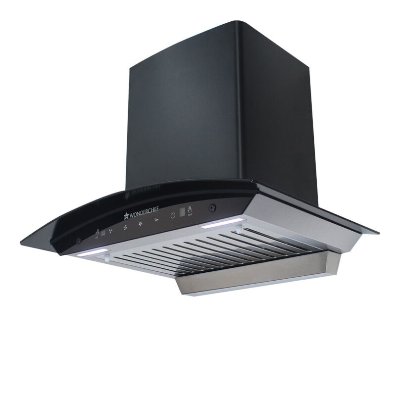Ultima 60cm 1200 m3/hr Auto Clean Curved Glass Chimney | Baffle Filter | 1200M3/Hr powerful suction | Touch + 3 speed Motion Sensor control | Low Noise | 7 Year Warranty on Motor | 1 Year Comprehensive Warranty on Product | Black - Image 5