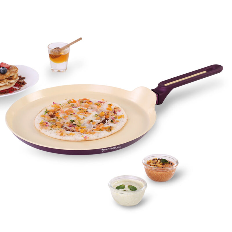 Bellagio Dosa Tawa | 28 cm | Non-Stick Ceramic Coating | Non-Toxic | Pure Aluminium | PFAS and PFOA Free | 3mm Thickness | Two-Tone Soft-Touch Handle | Firm Grip | 2 Years Warranty - Image 7