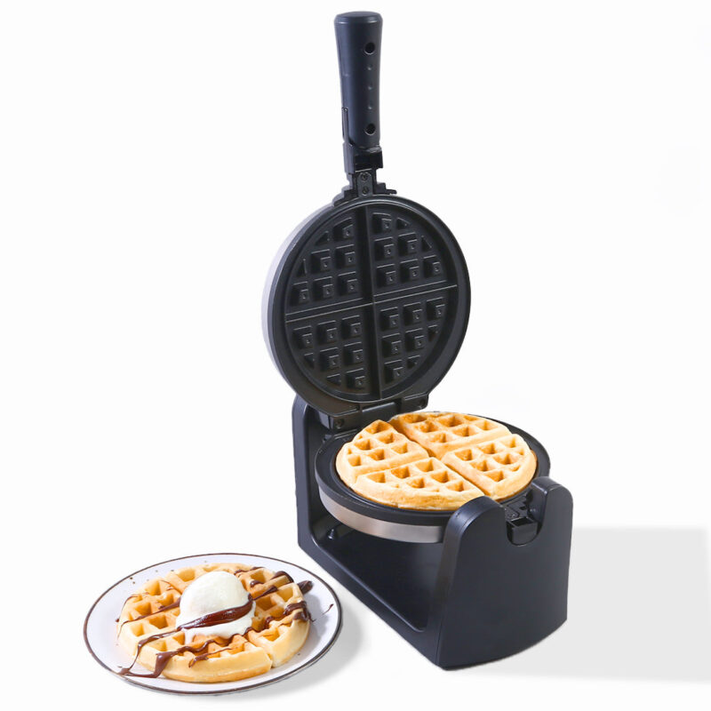 1000 Watt Belgian Waffle Maker | Non-stick Plates| Adjustable Temperature Control | Stainless Steel Body | 180 Degree Rotating Function For Uniform Baking | 1 Year Warranty | Steel & Black - Image 8