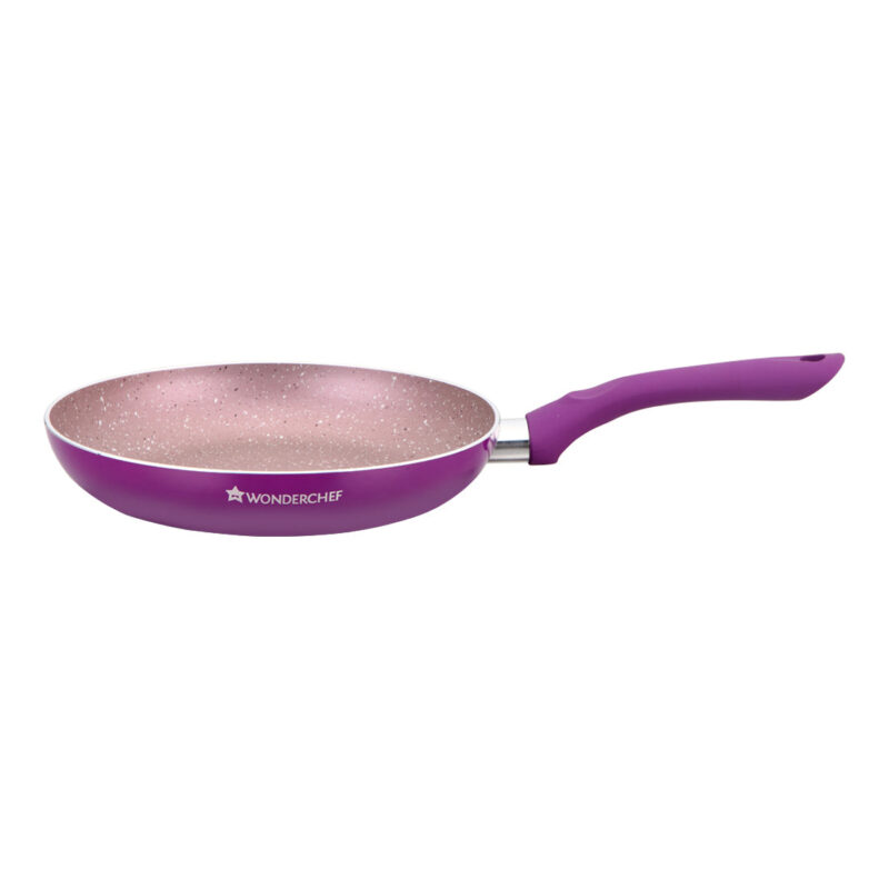 Royal Velvet 20 cm Non-Stick Fry Pan with Induction Bottom & Soft-Touch Handle | Virgin Grade Aluminium | PFOA & Heavy Metals Free | 3 mm thick | 1.2 litres | 2 Years Warranty | Purple - Image 5