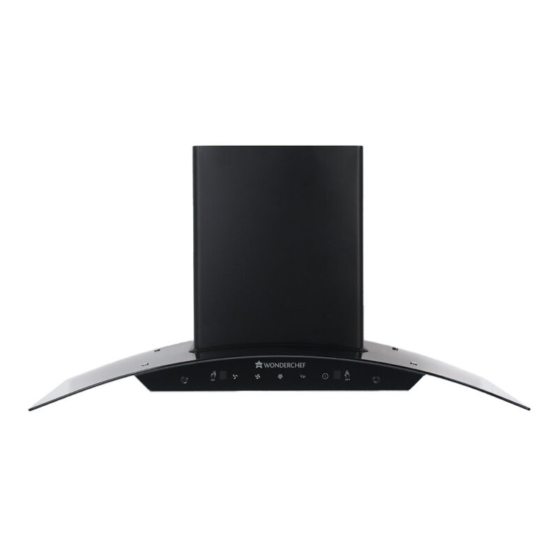 Power Curve Wall-Mount Chimney| Auto Clean Function| 1200M3/H | Suction Capacity| 3 Speed Motion| Gesture and Touch Control| Oil Collector| Low Noise| 90cms | Stainless Steel Baffle Filter|Black - Image 7