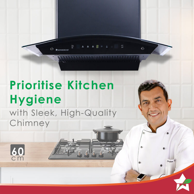 Ultima C-Line| 60cm | 1400 m3/hr | Auto Clean| Curved Glass Chimney | Baffle Filter | 1400M3/hr| Powerful Suction | Touch Control| 3 Speed Motion Sensor Technology| Low Noise | 7 Year Warranty|Black