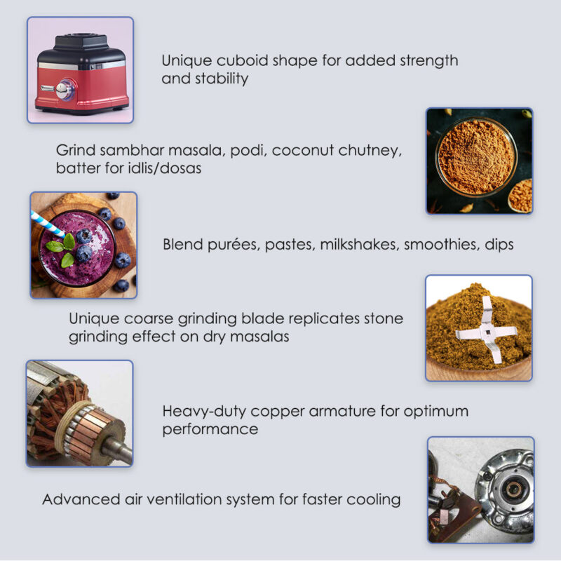 Wonderchef Renewed Sumo Mixer Grinder | 1000W | 3 Stainless Steel & 1 Fruit Filter Jar | Long Motor Life - Image 12