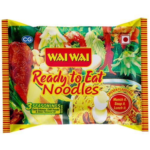 50x Wai Wai Chicken Flavoured Ready To Eat Noodles, Pack of 50 (65 g each)
