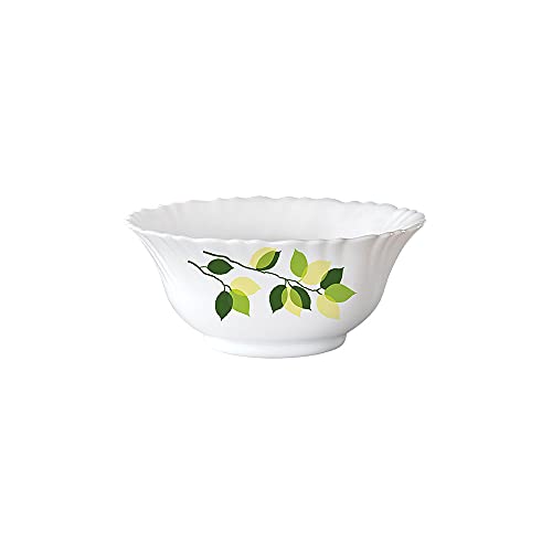 Larah by Borosil Green Leaves Silk Series Opalware Dinner Set | 35 Pieces for Family of 6 | Microwave & Dishwasher Safe | Bone-Ash Free | Crockery Set for Dining & Gifting | Plates & Bowls | White - Image 13