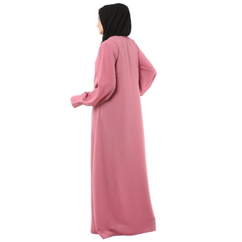 BT - Being Traditional Women’s Front Open Muslim Abaya Dress With Cuff Sleeves Made in Premium Nida Fabric (FOA-020) (2XL, Tulip Pink) - Image 7