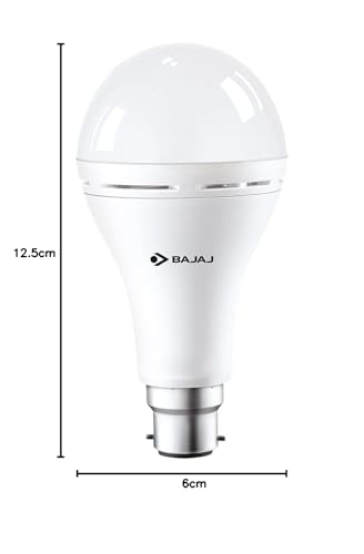 Bajaj LEDZ 8.5W Rechargeable Emergency Inverter LED Bulb, Cool Day Light, White, Upto 4 Hours Battery, b22d - Image 2