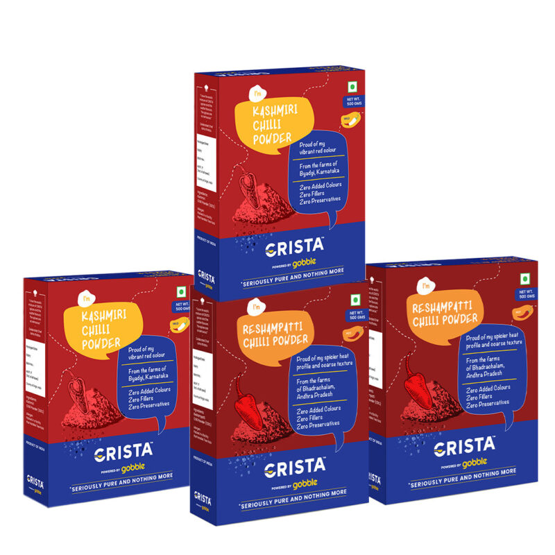CRISTA Kashmiri Chilli Powder and Reshampatti Chilli Powder Combo Pack