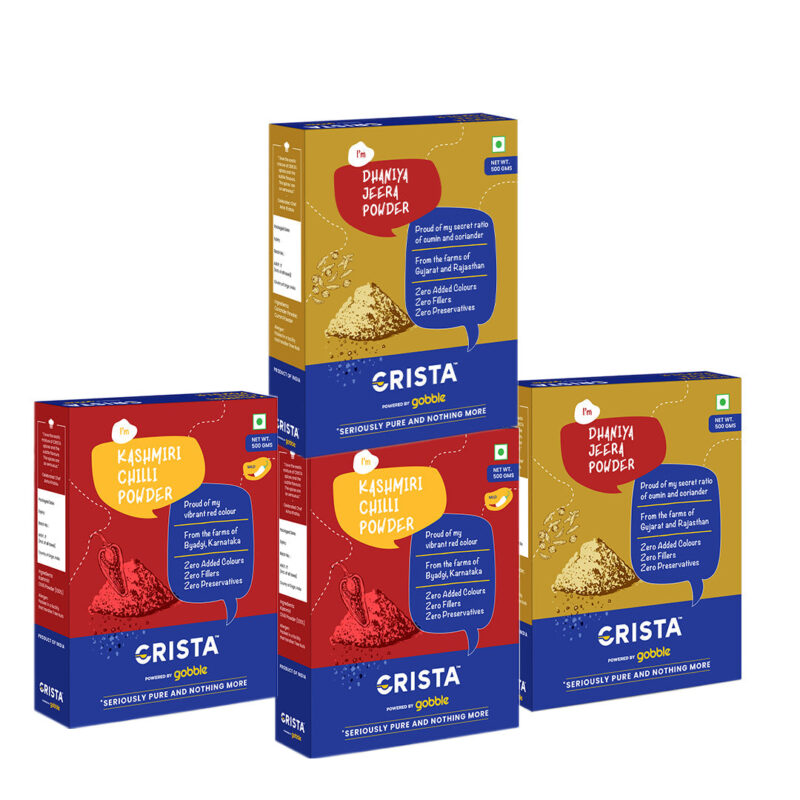 CRISTA Kashmiri Chilli Powder and Dhaniya Jeera Powder Combo Pack