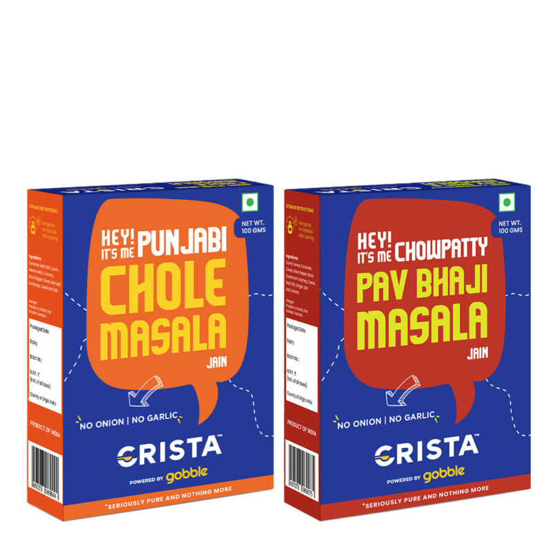 CRISTA Jain Pav Bhaji and Jain Chole Masala Combo Pack