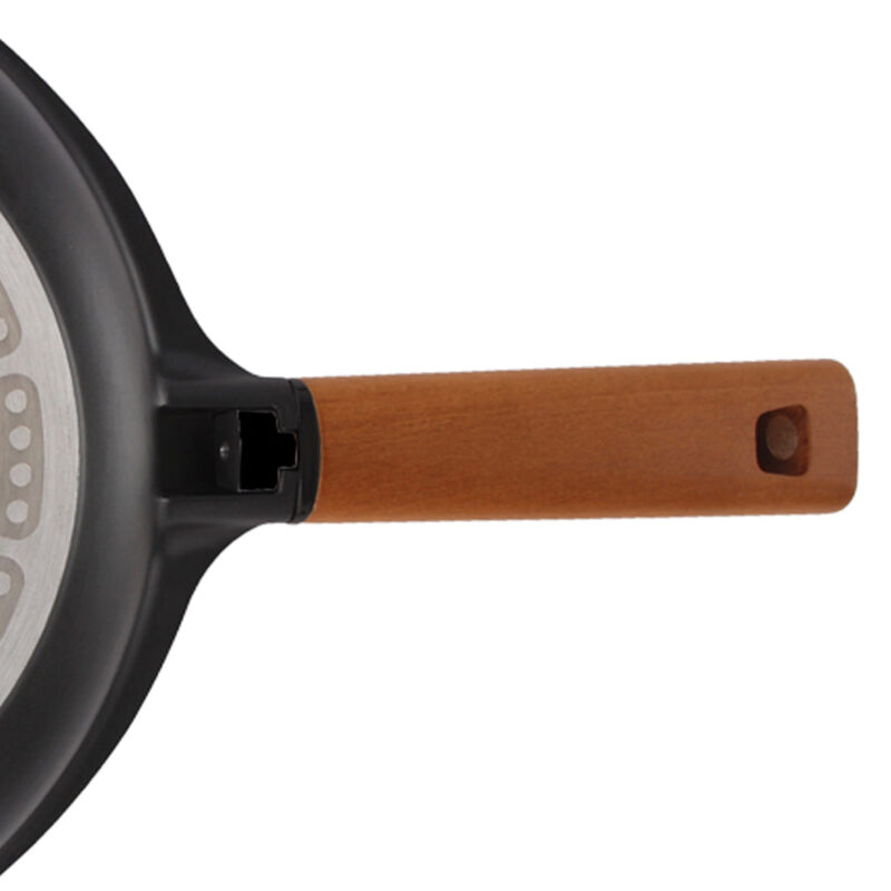 Caesar 20 cm Non-Stick Fry Pan | Induction Bottom | Wooden Handle | Die-Cast Aluminium | Frying Pan Non Stick | 1L | 5mm | 5 Years Warranty | Black - Image 2