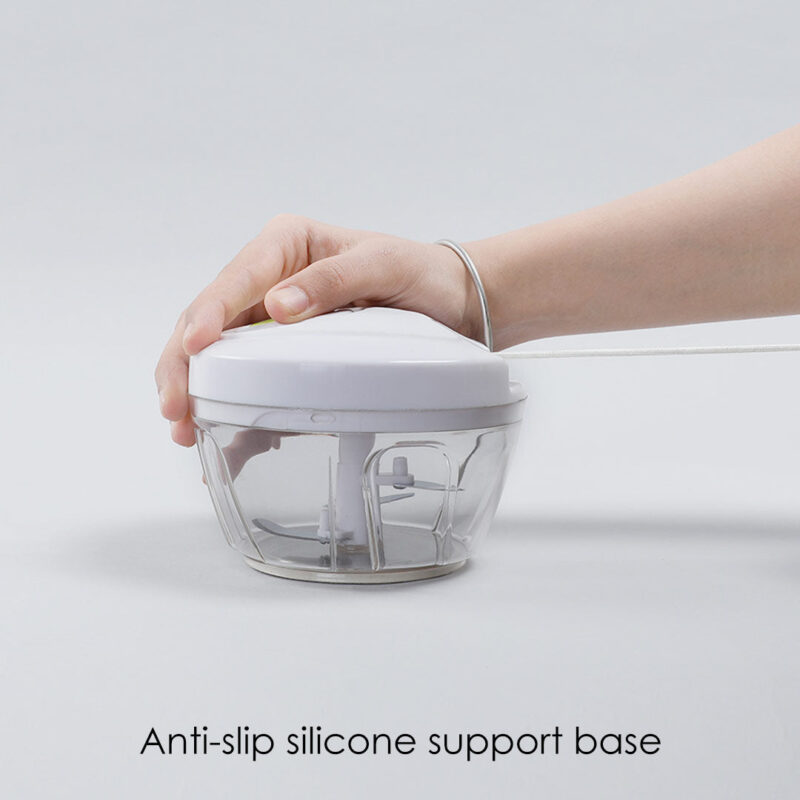 Classic String Vegetable Chopper & Whipper, Vegetable Cutter, Dip Whipper, Anti Slip, 3 Stainless Steel Blades, 450 ml - Image 2